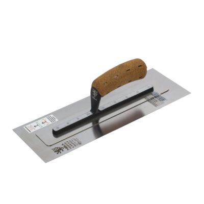 NELA Mediflex Finishing Trowel with BiKoGrip cork handle and 0.4mm stainless steel blade, ultra-light and medium flex design