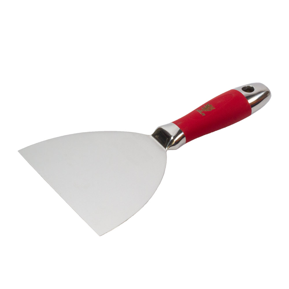 NELA Stainless Steel Spatula with red ergonomic handle for plastering and finishing