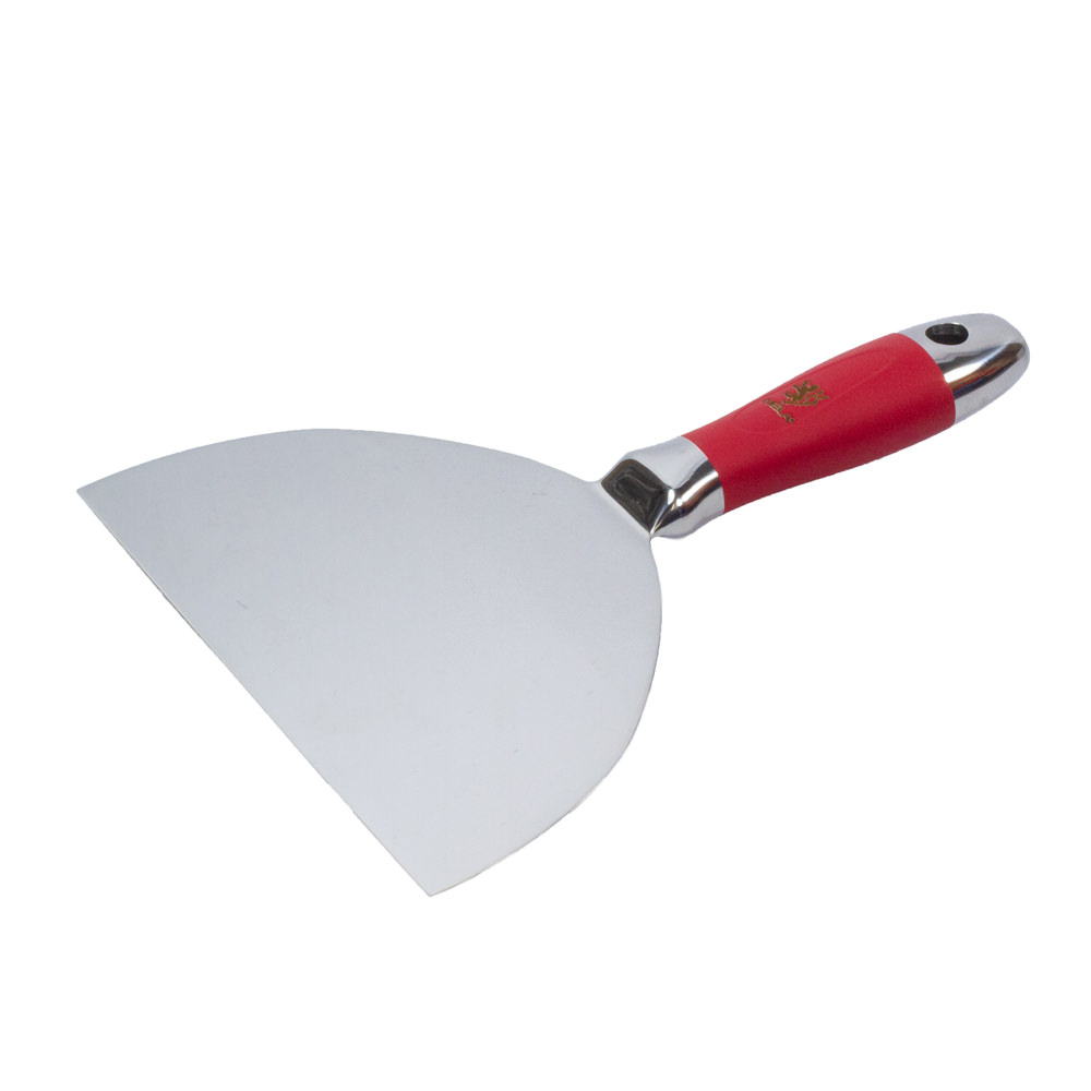 NELA Stainless Steel Spatula with red ergonomic handle for plastering and finishing
