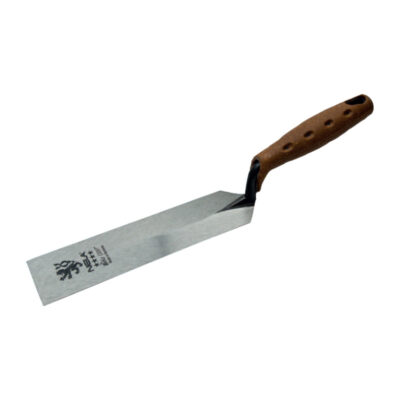 NELA Forged Margin Trowel with BiKoGrip cork handle and forged carbon steel blade, available in 127x50mm, 150x50mm, and 200x50mm sizes