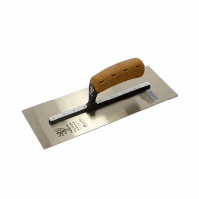 NELA Premium Gold Chrome Stainless Steel Trowel NELA Premium Gold Chrome Stainless Steel Trowel with BiKoGrip cork handle and aluminium mounting for plaster and render finishing